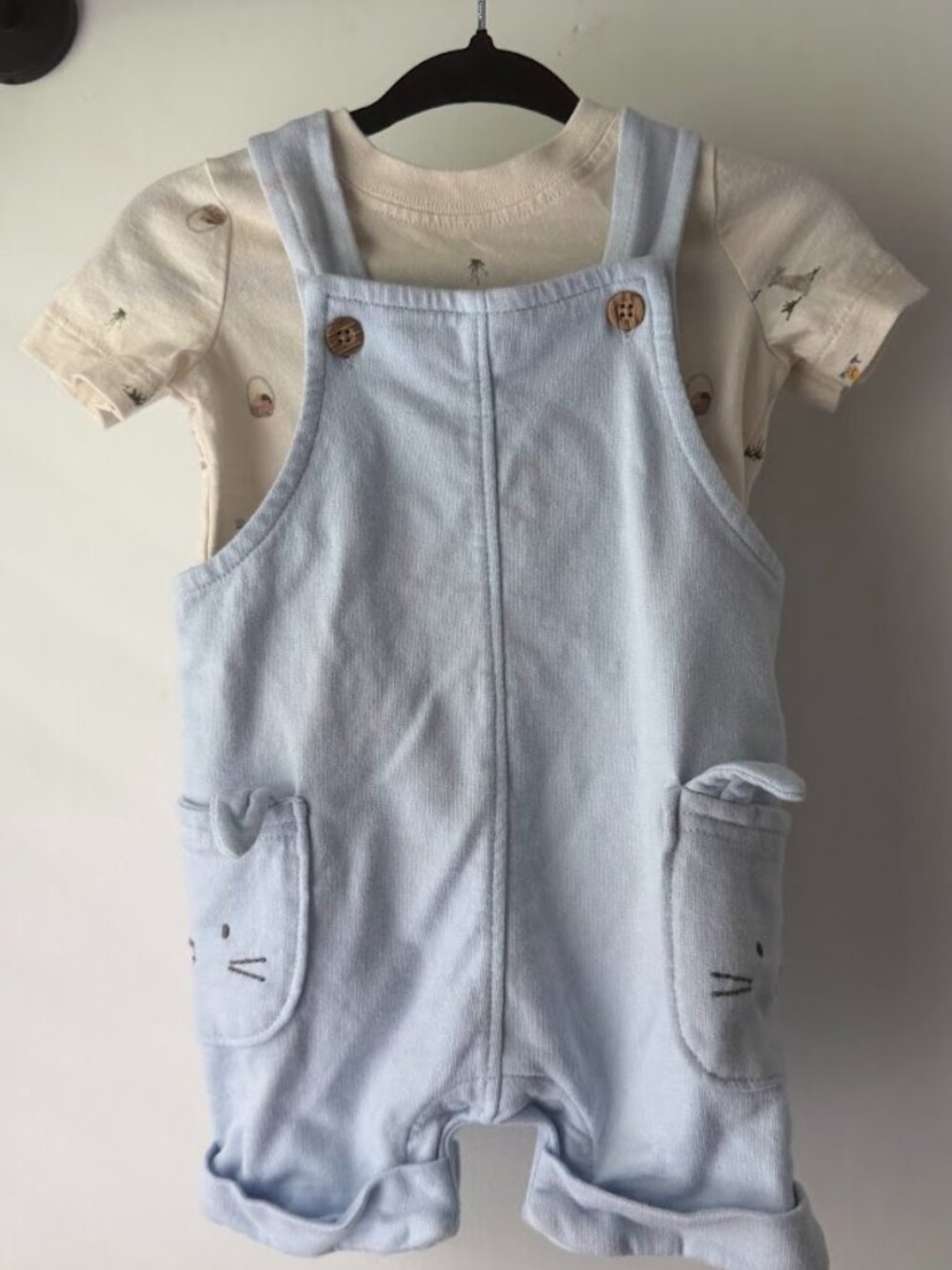 Carter’s Baby Boy Bunny Shortalls & Shirt Set – 3 Months